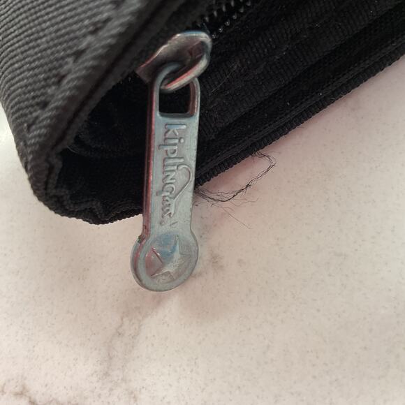 Kipling Womens Trifold Compact Wallet Black Snap Button Closure - Picture 5 of 12